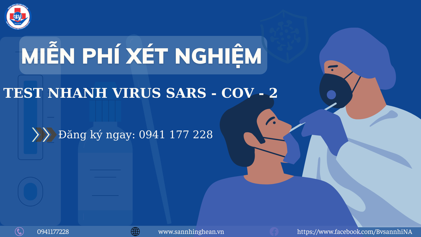  Foto zu Miễn phí xét nghiệm test nhanh Covid - 19 tại Bệnh viện Sản Nhi Nghệ An 